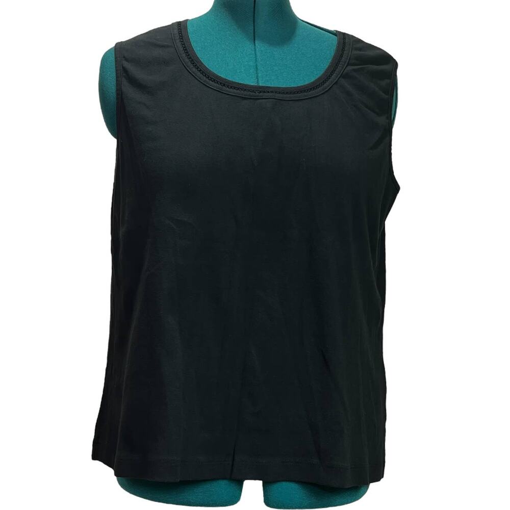 White Stag Scoop Neck Sleeveless Cami Tank Top Plus Size XXL (20) Black